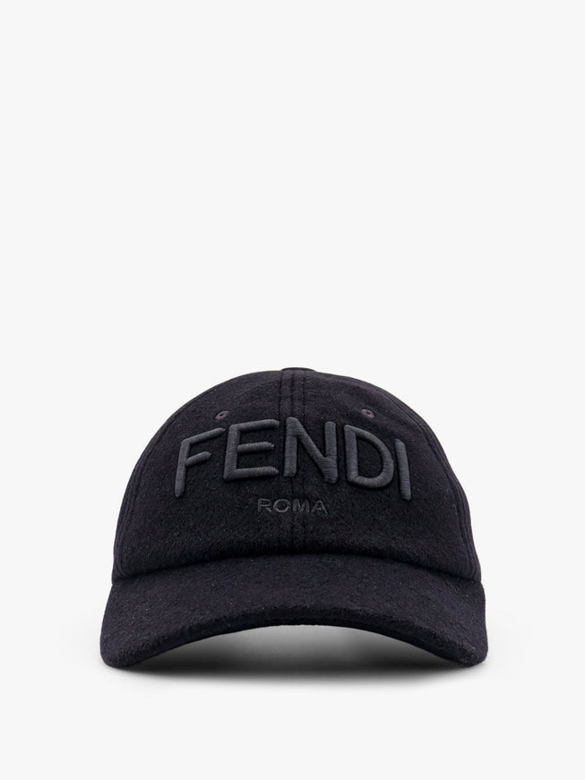 Fendi Wool Blend Baseball Hat With Logo Embroidery Uni Nero