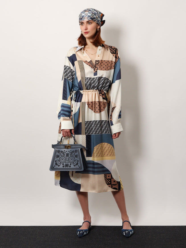 Fendi Silk Foulard With All-Over Ff Logo