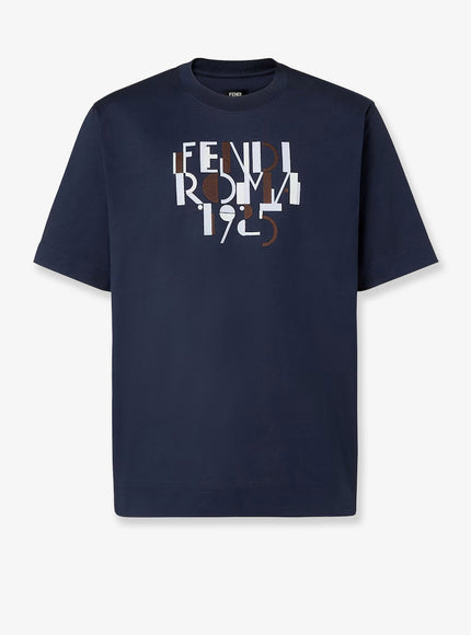 Fendi Cotton T-Shirt Bludark