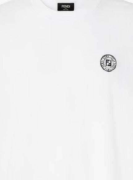 Fendi Cotton T-Shirt With Ff Embroidery