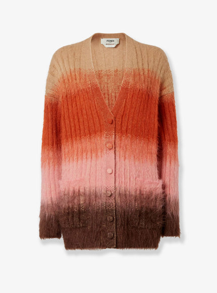 Fendi Mohair Blend Cardigan Rust+Blush
