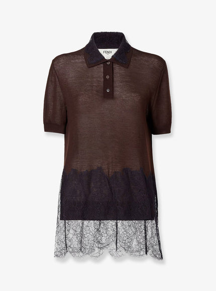 Fendi Lingerie Cashmere And Silk Polo Shirt Blush-25