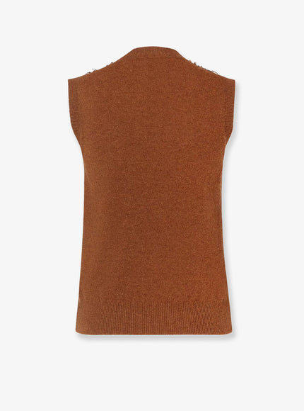 Fendi Sleeveless Wool And Cashmere Sweater