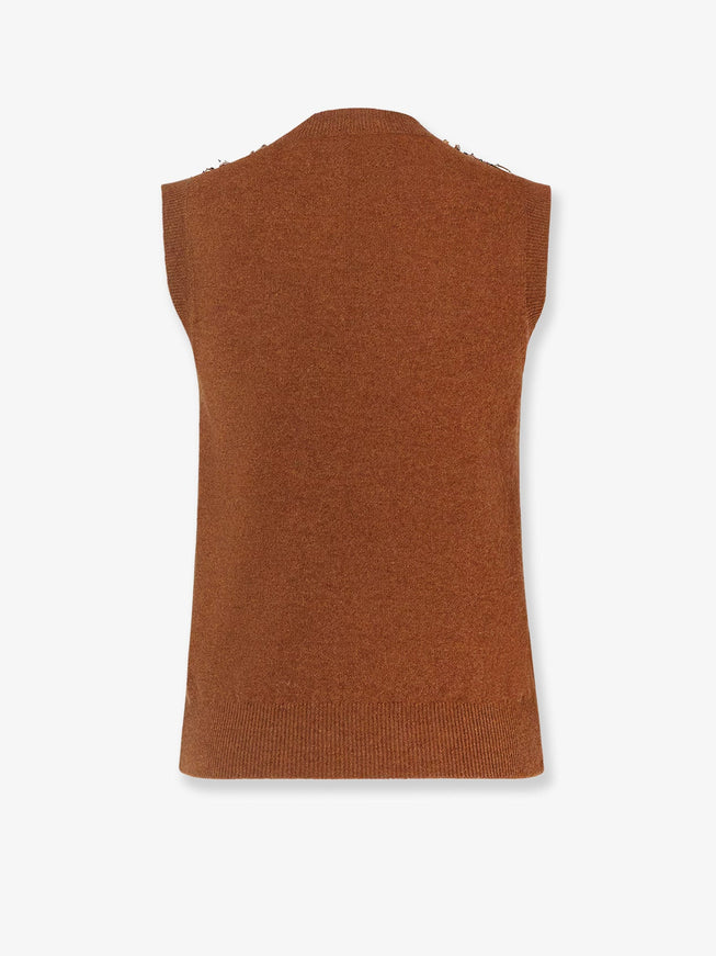 Fendi Sleeveless Wool And Cashmere Sweater