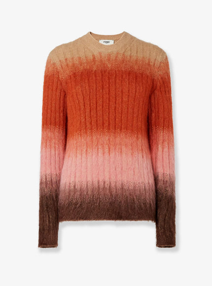 Fendi Mohair And Wool Blend Sweater Rust+Blush