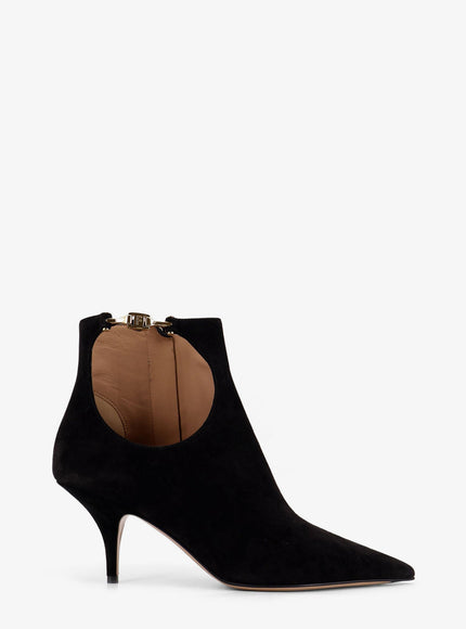 Ferragamo Agia 70 Suede Ankle Boots Nero