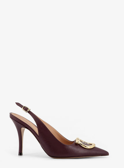 Ferragamo Sara 95 Leather Slingback Pumps Bordeau