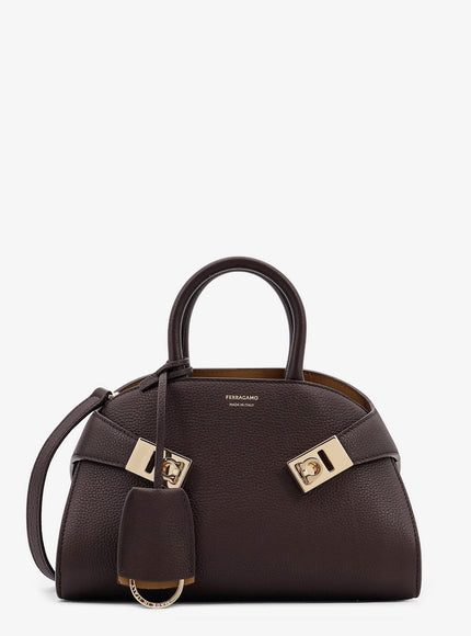 Ferragamo Hug Mini Ribbed Suede Shoulder Bag Uni Testa Di Moro