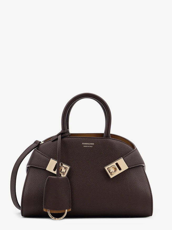 Ferragamo Hug Mini Ribbed Suede Shoulder Bag Uni Testa Di Moro