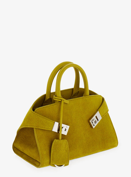 Ferragamo Hug Mini Ribbed Suede Shoulder Bag