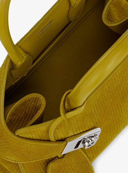 Ferragamo Hug Mini Ribbed Suede Shoulder Bag