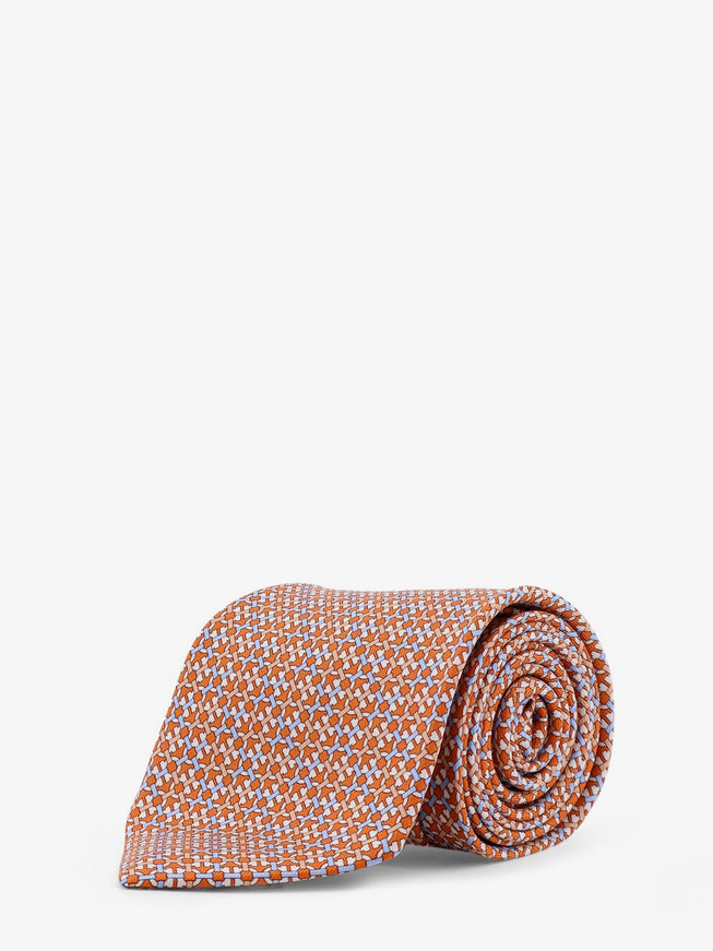 Ferragamo Silk Tie Uni Arancio