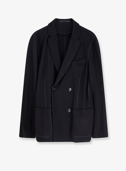 Giorgio Armani Double-Breasted Cashmere Blazer Black