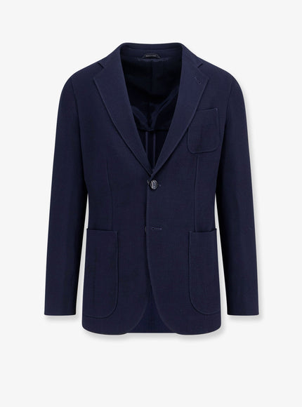 Giorgio Armani Virgin Wool And Viscose Blazer Night Sky