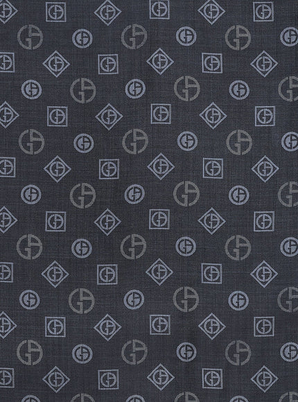 Giorgio Armani Silk Scarf With All-Over Monogram Print
