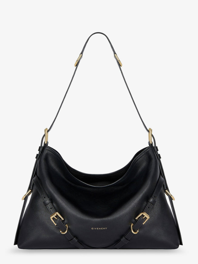 Givenchy Voyou Medium Leather Shoulder Bag Uni Black