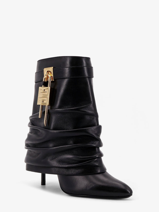 Givenchy Shark Lock Stiletto Leather Ankle Boots