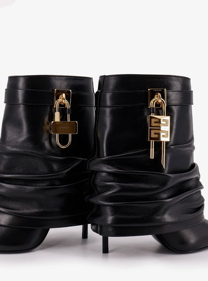 Givenchy Shark Lock Stiletto Leather Ankle Boots