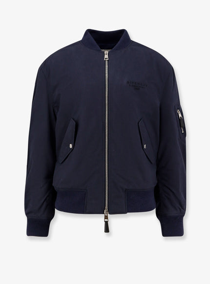 Givenchy Cotton Blend Bomber Jacket Navy