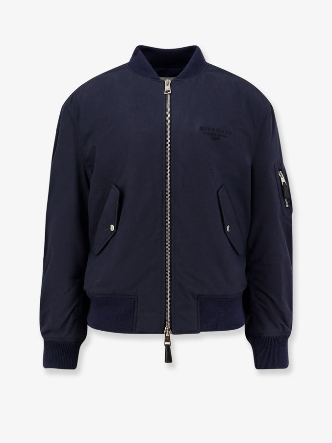 Givenchy Cotton Blend Bomber Jacket Navy