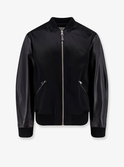 Givenchy Cotton And Nylon Jacket With Leather Sleeves Black Black
