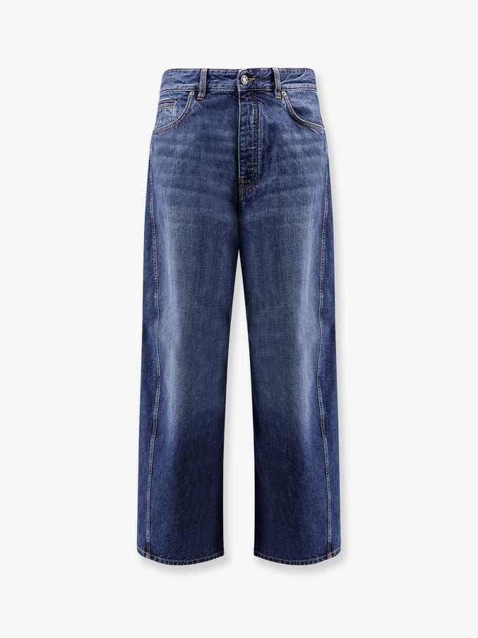 Givenchy Twisted Stone-Washed Denim Jeans Dark Blue