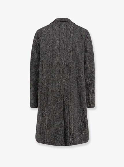 Givenchy Wool Blend Coat With Herringbone Motif