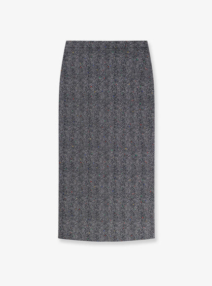 Givenchy Herringbone Motif Cotton Skirt Antracite