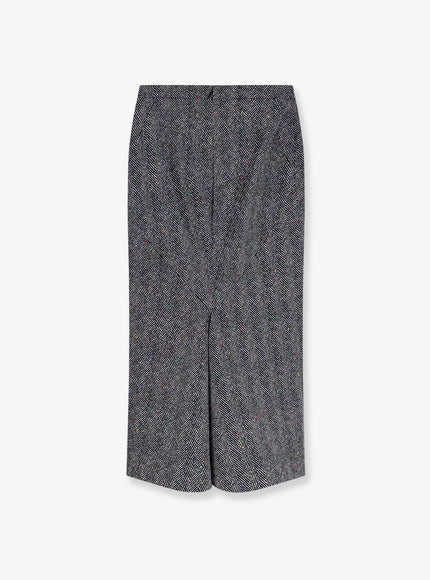 Givenchy Herringbone Motif Cotton Skirt