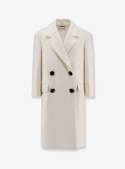 Givenchy Double-Breasted Wool Coat Ivory