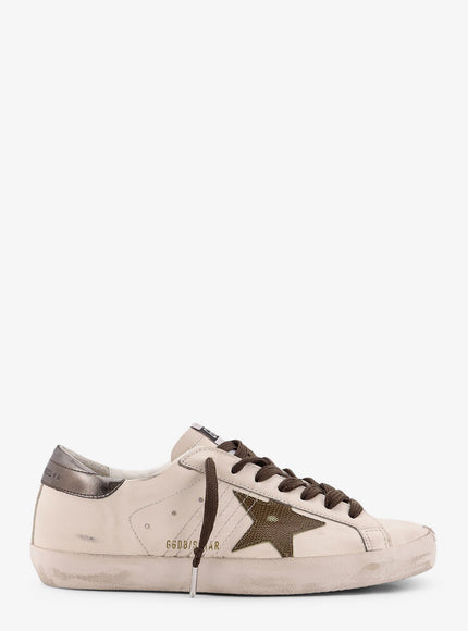 Golden Goose Deluxe Brand Super-Star Classic With List Leather Sneakers Optic White Green Antarcite