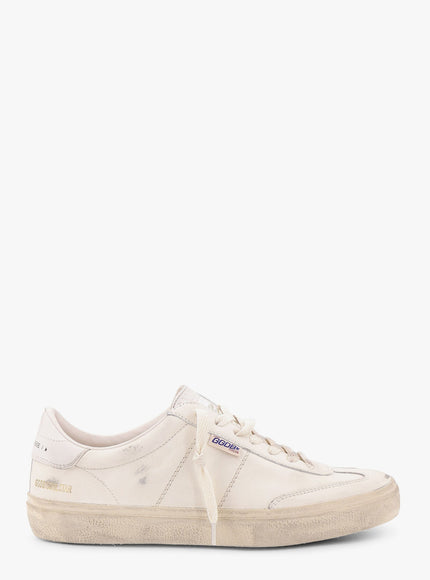 Golden Goose Deluxe Brand Soul Star Leather Low-Top Sneakers With Used Effect White Milk