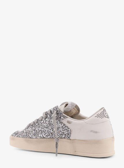 Golden Goose Deluxe Brand Stardan Low-Top Leather Sneakers With Glitter Profiles