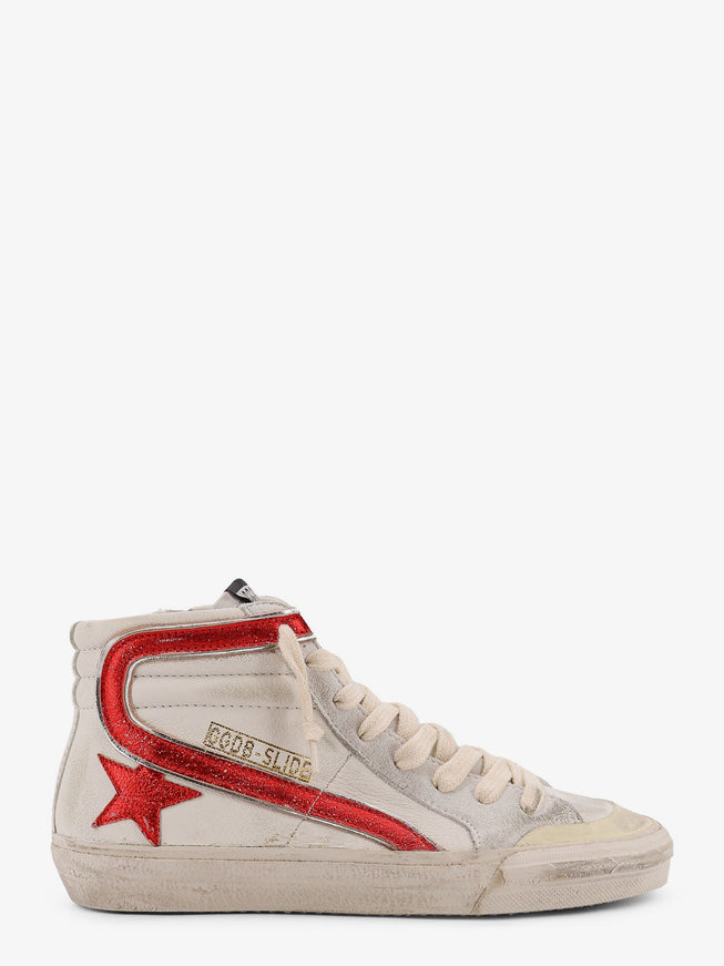 Golden Goose Deluxe Brand Slide Penstar Classic Leather High-Top Sneakers White Red