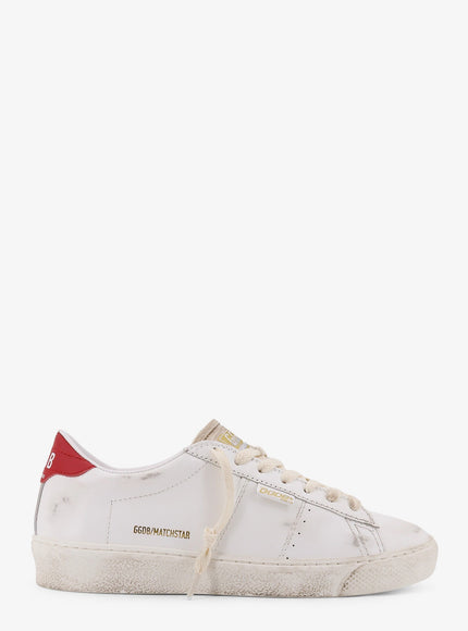 Golden Goose Deluxe Brand Matchstar Leather Sneakers White Red