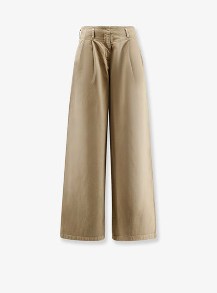 Golden Goose Deluxe Brand Flavia Virgin Wool Trousers Pale Khaki