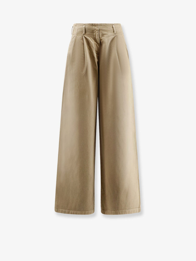 Golden Goose Deluxe Brand Flavia Virgin Wool Trousers Pale Khaki