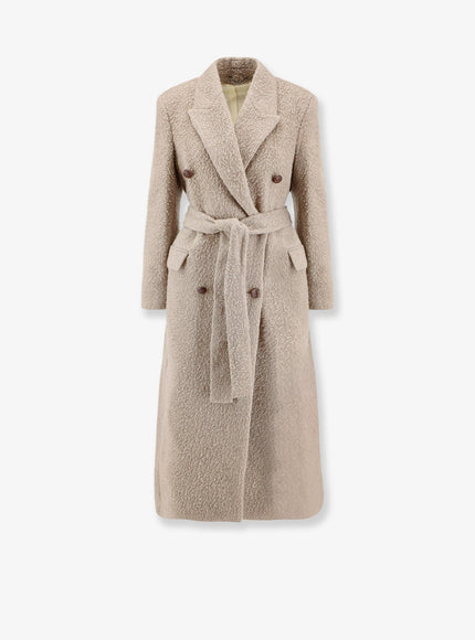 Golden Goose Deluxe Brand Wrinkled Virgin Wool Blend Coat Greige