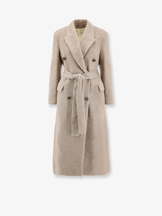 Golden Goose Deluxe Brand Wrinkled Virgin Wool Blend Coat Greige