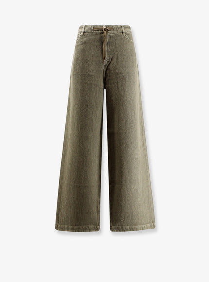Golden Goose Deluxe Brand Ortensia Cotton And Linen Trousers Ivy Green