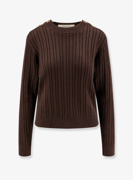 Golden Goose Deluxe Brand Ofra Woven Virgin Wool Sweater Turkish Coffee