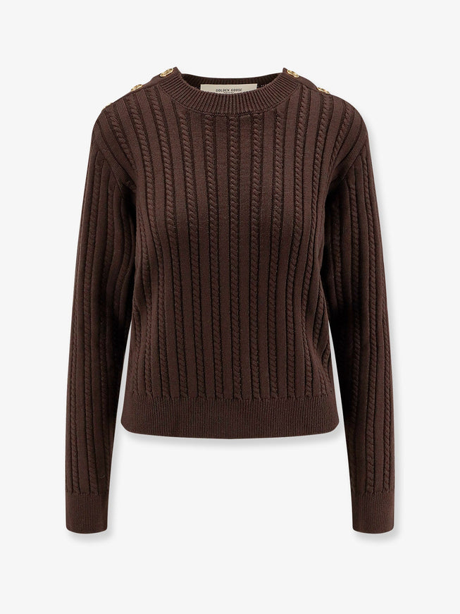 Golden Goose Deluxe Brand Ofra Woven Virgin Wool Sweater Turkish Coffee