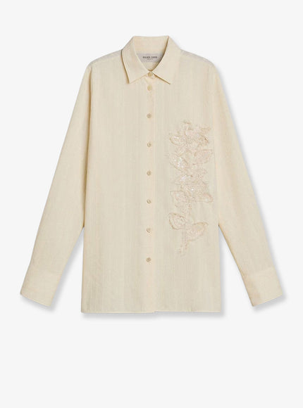 Golden Goose Deluxe Brand Cotton Shirt With Sequins Antique White