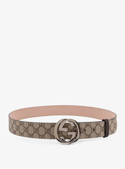 Gucci Supreme Gg Fabric Belt Beige Ebony Cocoa