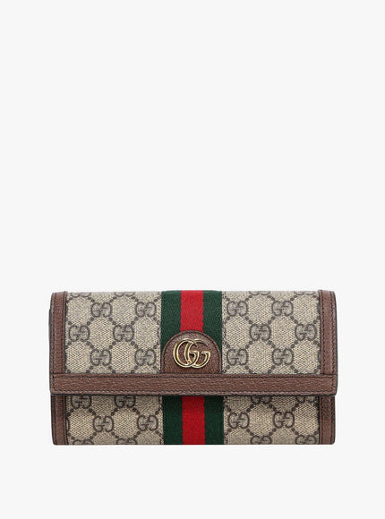 Gucci Supreme Gg Fabric And Leather Wallet Uni B.eb N.acero Vrv