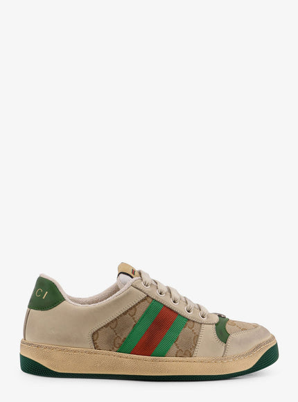 Gucci Screener Low-Top Leather And Supreme Gg Fabric Sneakers New Sa Du.mi Vi.gr N