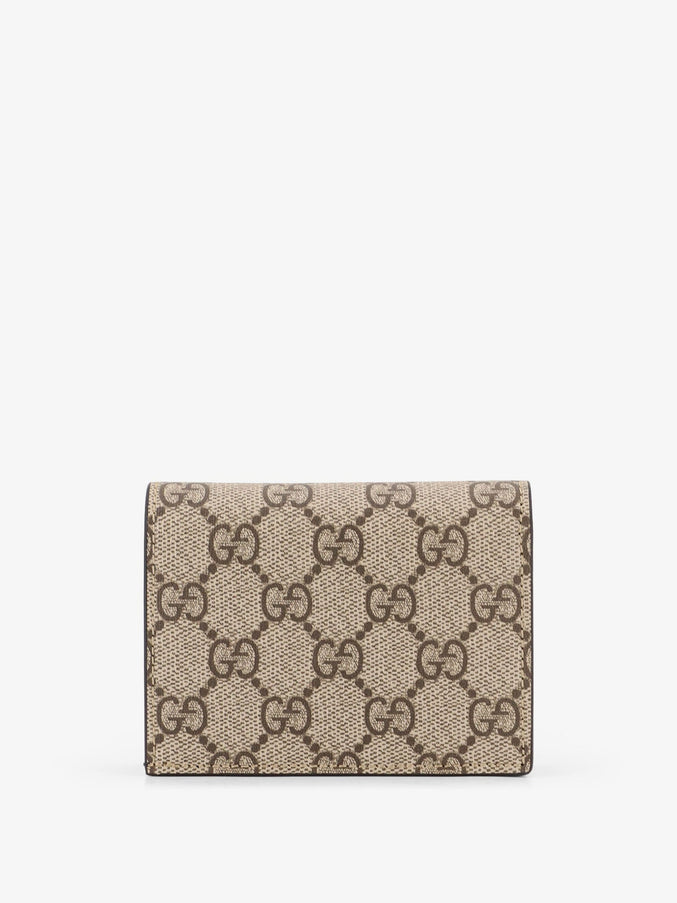 Gucci Mini Leather Wallet And Gg Supreme Fabric