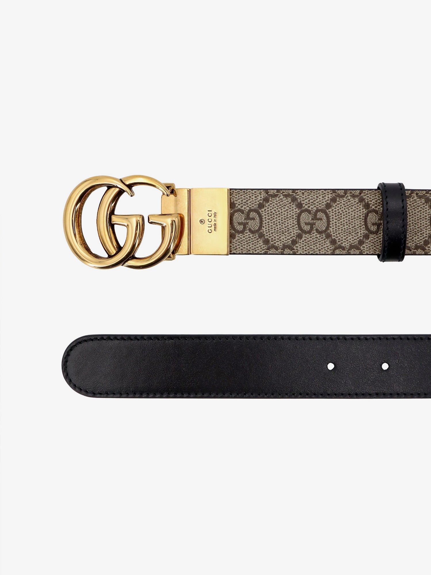 Gucci Gg Supreme Fabric And Leather Reversible Belt – Ellie