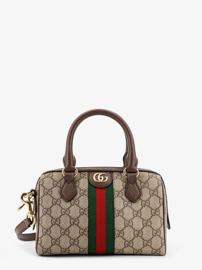 Gucci Ophidia Shoulder Bag In Gg Monogram Fabric Uni Beige Ebony