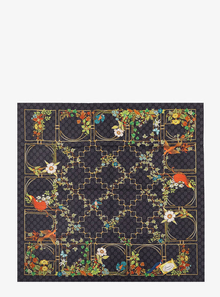 Gucci Silk Twill Foulard Uni Black